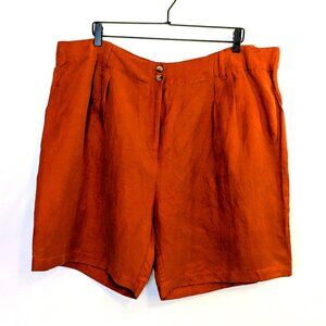 Anthropologie Ett:twa	| Linen & Cotton Blend Rust Red Silky Soft Shorts | 32